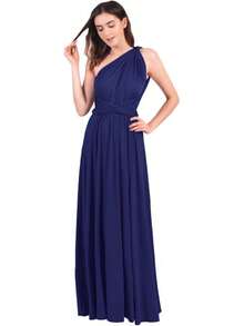 Vestido de Dama de Convertible para Mujer - Azul Marino - Ver 8