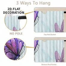 1pc, Home Decor, Butterfly Pattern Printed Table Skirt, Kitchen Small Curtain, Kitchen Cabinet Cover, With Curtain Holes, Easy To Hang, Rectangular, Machine Woven, Machine Washable, Kitchen Decoration And Accessories, Perfect For Kitchen Cabinets And Home Decor - Multicolor - View 8