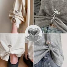 1Pc/2/4Pcs Chain Magnetic Hem Clips, No-Sew Adjustable Pant Leg Cuff Fixer, Star/Bow/Heart/Bear/Pearl Style, No-Sew Hem Shortener, Versatile Pant Leg Chain Decoration Clip, Instantly Shorten Sleeve Length, Suitable For Sleeves, Hem, Pant Legs, Prevent Pant Leg Dragging, Secure And Convenient Pant Leg Fixation, Multiple Colors, Dress Accessory, Shirt Adjuster, Fashion Accessory, Cute Fastener, Clothing Clip, Garment Adjuster - Multicolor - View 5