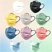 10pcs Disposable Face Masks For Women, Multi-Color, Fashionable, Breathable, UV Protection - Multicolor - View 1