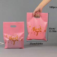 50个粉色“谢谢”礼品袋，婚礼生日派对礼品包装袋，感谢包装袋 - 100pcs - 查看 19