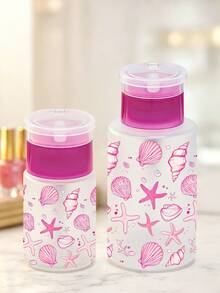 Nagellackentferner-Flasche mit Meeresleben-Muster, geeignet für Nagellackentferner - nachfüllbare Reiseverpackungsflasche, geeignet für Zuhause, Salon und Reisegebrauch. Lippen- und Augen-Make-up-Entferner, wiederverwendbar, Make-up-Entferner-Flasche, Reise-Essential - Verschiedenfarbig - Übersicht 1