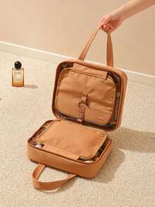 Hanging Dry & Wet Separation Toiletry & Makeup Bag, Multi-Compartment Large Capacity Portable Handheld Organizer For Business Travel, Hotel & Bathroom Cosmetics And Toiletries - Multicolor - View 10