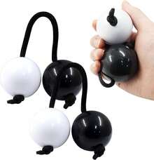 Hordion 2 Pair Professional Aslatuas Rhythmic Ball Kashaka Shaker, Hand Percussion Instruments Asalato Shaker For Adults, Black &Amp; White - 白色 - 查看 4