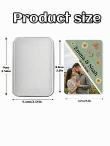 1Set Custom Couple Photo & Text Card With Tin Box, Personalized Wedding/Anniversary Memory Card Set, Floral Design, Durable Cardstock; Ideal Gift For Lovers, Wedding Favors, Anniversary Souvenirs & Keepsakes, Custom Photo Gift - Multicolor - View 8