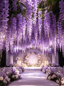30 pièces/20 pièces/1 pièce Glycine artificielle violette premium, brins de vigne de glycine artificielle violette dense en fibre, vigne de glycine artificielle, fleurs artificielles d'extérieur, décoration de fête, décoration de vigne fleurie, décoration intérieure, décoration extérieure, décoration de jardin de cour, convient pour la décoration de mariage, hôtel, fête, fête de jardin, cour, convient pour diverses décorations intérieures et extérieures, toutes saisons, durable et belle - Prune - Voir 3