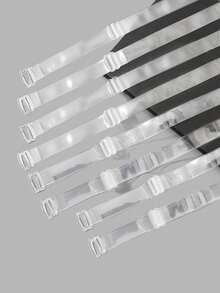 4 Pairs Clear Bra Straps, Adjustable Invisible Shoulder Strap Replacement, Non-Slip Transparent Bra Straps For Dresses, Tops & Everyday Wear - Multicolor - View 7