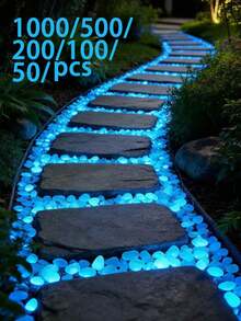 1000/500/200/100/50 viên đá phát sáng trong bóng tối, sỏi phát sáng phụ kiện sân vườn, trang trí tiểu cảnh bể cá, bộ sân vườn ngoài trời, đá lót bình, sỏi phát sáng sân vườn, khối đá trang trí sân và lối đi - A - Xem 1