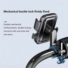 1pc Rotatable Bicycle/Motorcycle Phone Holder, Made Of High-Quality ABS Material, Stable, Suitable For Outdoor Riding - Clip-On Handlebar Mount, Compatible With 4.7-7.2 Inch Phones, Essential For Summer Riding - Black - View 4