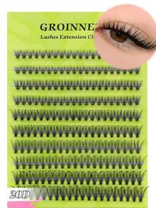 GROINNEYA 10排卡通風仙女假睫毛 單簇睫毛 自然妝感 8-16mm混長輕量DIY睫毛簇 超柔軟 適用居家與日常化妝 - D - 查看 2