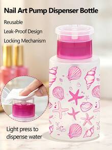 Nagellackentferner-Flasche mit Meeresleben-Muster, geeignet für Nagellackentferner - nachfüllbare Reiseverpackungsflasche, geeignet für Zuhause, Salon und Reisegebrauch. Lippen- und Augen-Make-up-Entferner, wiederverwendbar, Make-up-Entferner-Flasche, Reise-Essential - Verschiedenfarbig - Übersicht 2