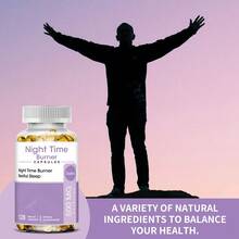 Night Burn Dietary Supplement For Men And Women - With Green Tea & White Kidney Bean - Supports Balanced Sleep Health - 120 Softgels - 1 瓶 - 查看 4