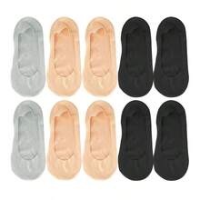 chuanwa（2） 1/5/10 Pairs Of Women's Ice Silk No-Show Breathable Invisible Non-Slip Low Cut Liner Socks , Apply To Flats & Heels - Multicolor - View 19