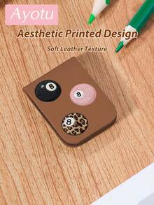 Ayotu Lucky Pool Shot Bookmark, Personalized Magnetic Bookmark,Dinosaur PU Leather,Stylish Design, Ideal For Reading, Journaling And DIY Crafts, Unique Stationery Decor For Book Lovers, Perfect For Middle School, High School, College And Art Students. - Multicolor - View 14