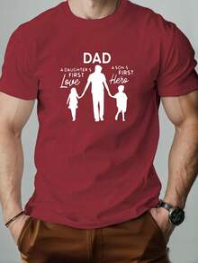 Camiseta de manga corta con cuello redondo y estampado inglés DAD para hombre, estilo casual de verano - Blanco - Ver 2