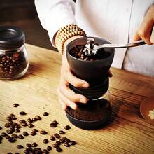 Macinacaffè manuale con macine in ceramica | Macinatura regolabile | Macinacaffè manuale in acciaio inox | Macinacaffè portatile con macine per chicchi di caffè, sale e spezie - nero - Visualizzare 12