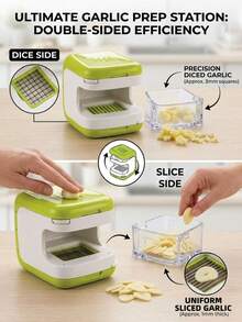2-In-1 Double-Sided Garlic Chopper & Slicer, Kitchen Accessory Home Gadget, BBQ Camping Essential, Summer Outdoor Cooking Essential, Camping Travel Essential, Compact Easy-To-Clean Garlic Processing Tool - Multicolor - View 5