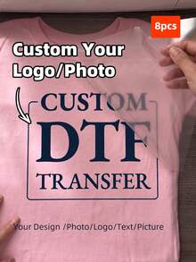 1/5/8/10件客製化DTF熱轉印膜，可個性化照片、文字與Logo印製的熨燙貼紙，DIY T恤裝飾、居家裝飾，適合新郎、新娘、父親、母親、婚禮、開學季、聖誕節、萬聖節裝飾，美感風格 - 多色1 - 查看 16