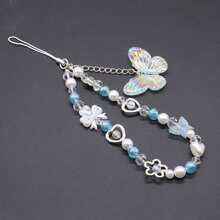 1pc Women's Y2K Style Shiny Butterfly Beaded Round Bead Exquisite High-End Phone Chain, 4 Colors Available, Elegant For Multiple Occasions, Suitable As A Beautiful Gift For Mother, Partner, Wife, Friend - Multiple Styles - View 14