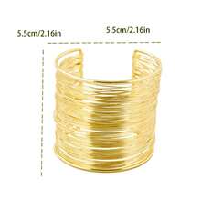 4pcs/Set Luxury Elegant Coil Leaf Bracelet, Spiral Feather Arm Ring, Women's Party, Wedding Banquet Accessories, Fashionable Elegant Style, Suitable For Vacation Party Outings, Gift Giving - Gold - View 8