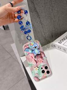 Disney Has Authorized, Phone Case - Chain Set, The Stitch Lilo & Stitch 3D Phone Case Plus A Silicone 3D Stitch Bracelet With Metallic Ring Removable Bracelet, Stitch And Angel Pattern, Compatible With Iphone17/16/15/14/13/12/11/XS/XR/X Plus Pro Max, A Stylish Cartoon Phone Case, The Perfect Gift Choice, Phone Protection, Durable Phone Cover, Great Gift For Friends And Family. - 白色 - 查看 5