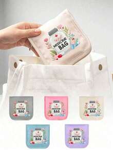Bolsa/Caja Médica Portátil con Patrón para Pastillas y Tabletas, Conveniente para Llevar Afuera. Adecuada para Suministros Médicos Diarios/Al Aire Libre/Viajes, Accesorio Médico Esencial para Personas Conscientes de la Salud y Viajeros Frecuentes. La Bolsa Médica Multifuncional de Tela También Puede Servir como Botiquín de Primeros Auxilios Portátil, Bolsa Médica de Viaje al Aire Libre o Bolsa de Almacenamiento de Medicamentos de Primeros Auxilios para Dormitorios (Disponible en Múltiples Colores). - Multicolor - Ver 3