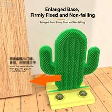 2pcs New Cat Toys Self-Amusing Cat Ball Cat Scratcher & Teaser Toy Pet Supplies/Cactus Cat Grooming Brush Corner Wall-Mounted Cat Massager & Face Rubbing Tool For Removing Floating Hair - Multicolor - View 7