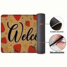 1pc, Home Decor, Strawberry Pattern Print, Linen Kitchen Rug, Kitchen Mat, Floor Mat, Bathroom Mat, Door Mat, 3D Print Rectangular, Suitable For Living Room, Bedroom, Hallway, Bathroom, Laundry Room - Polyester Rug, Suitable For Indoor And Outdoor Home Decor - Multicolor - View 8