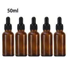 1/5 botol penetes kaca amber dengan dispenser penetes kaca, cocok untuk minyak esensial, aromaterapi, parfum, laboratorium, farmasi, cairan, perjalanan, botol kaca dengan penetes kaca. - Botol coklat - View 20
