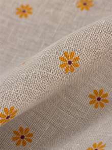 HHMC 1pc Daisy Embroidered Linen Fabric, Beige Textured Woven Cloth, Delicate Floral Pattern, Easy To Cut Material, Suitable For DIY Tote Bags, Pillowcases, Sewing Projects And Handmade Accessories - Linen - View 6