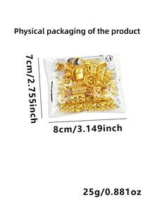70个复古镂空金属发夹，发爪，发卡，发饰，适用于编发，爪子，夹子，发卡，夏季，头部饰品，发夹 - 金色 - 查看 8