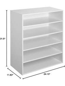 1565 Stackable 5-Shelf Organizer, White - Organizer - View 8