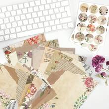Set Surat 12/24pcs Motif Tanaman dan Bunga INS Artistik Nostalgia Tulisan Tangan Kreatif Berkat Kertas Surat dan Amplop Vintage - Retro - View 3