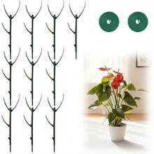 Poste de soporte de bambú con respaldo de tortuga, poste alto apilable con amarre de gancho y bucle, diseñado especialmente para el soporte del tallo de plantas trepadoras - Pilar hortícola de estilo ratán duradero, adecuado para la jardinería al aire libre - A - Ver 2