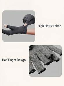 Compression Gloves Anti-Slip Work Cycling Gloves With Glue Dots Sports Gloves Breathable Fabric Fingerless Design Women Men For Gyms And Outdoor Camping For Fitness Cycling Riding Motorcycle And Skiing Cycling Fitness Essential - Multicolor - View 5