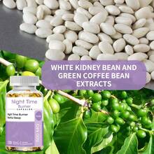 Night Burn Dietary Supplement For Men And Women - With Green Tea & White Kidney Bean - Supports Balanced Sleep Health - 120 Softgels - 1 瓶 - 查看 5