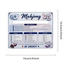 1pc Mahjong Reference Card, Mahjong Quick Reference Guide, American Mahjong Rules Guide, Acrylic Waterproof Mahjong Game Card (Suitable For Beginners), Party Game Essential - Multicolor - View 6