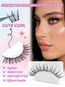 MAANGE 120pcs Natural Cartoon Style Cluster False Eyelashes, Cartoon Tapered End Design, Easy To Apply, Ideal Gift For Women - D - View 9
