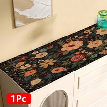 1 pieza, Decoración del hogar, Estampado de patrón floral, Alfombra de cocina de lino, Tapete de cocina, Tapete de piso, Tapete de baño, Tapete de puerta, Impresión 3D rectangular, Adecuado para sala de estar, dormitorio, pasillo, baño, lavandería - Alfombra de poliéster, Adecuado para decoración del hogar interior y exterior - Multicolor - Ver 18