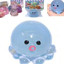 1Pc Kawaii Octopus Squishy Toy, Super Soft Slow Rising Stress Relief Fidget Toy, Cute Jelly Octopus Squeeze Toy For Anxiety Relief, Desk Decor, Party Favor, Sensory Toy Gift For Kids Teens Adults, Portable Decompression Toy. - Octopus(Blue) - 查看 7