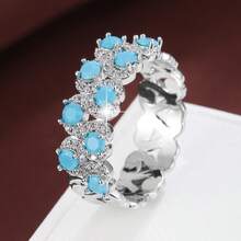 1pc Fashion Heart Arrangement Design Cubic Zirconia Inlaid Women's Ring - Multicolor - View 20