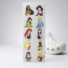 Disney 10 món phụ kiện giày Clog công chúa, Aurora, Ariel, Tiana, Cinderella, Snow, Rapunzel, Elsa, Ping, Belle, charm gắn giày, phụ kiện giày Clog cao su, quà tặng tiệc công chúa, giày lỗ trang trí, charm giày cá nhân hóa, khóa cài giày cá nhân hóa vân tinh tế - Nhiều màu - Xem 13