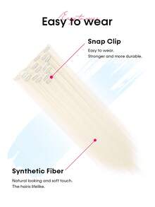 Synthetic Hair Extensions, 22 Inch Straight Clip-In Hair Extensions, 7pcs/Set, 16 Clips, Long Straight Clip-In Hair Extensions - Beige - View 5
