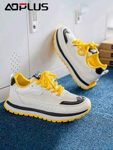 Retro Outdoor Sports Shoes With Comfortable Breathable Memory System, Molded PU Cushioning Base, Inheriting Classic Design Aesthetics - Màu vàng - Xem 4