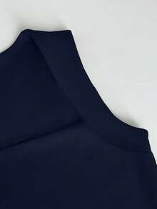 Vintage Stylish Square Neck Split Fitted Romantic Slip Dress Dress, Party Dress, Wedding Guest Dress - 藏蓝色 - 查看 9