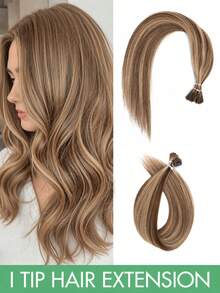 Luxury Pre-Bonded I-Tip Human Hair Extensions, Micro Ring Technology, 12"-24" Length, Natural Black Elegant Straight Hair, Suitable For All Hair Types And Skin Tones, Easy To Apply, Damage-Free Real Hair Extensions - Multicolor - View 39