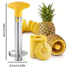 1/2入不鏽鋼鳳梨去芯器，易用削皮器，防鏽鋒利刀片，水果切片器，可拆卸手柄，水果去芯器，餐廳與餐車適用廚房小工具，開齋節祝福 - 彩色 - 查看 5