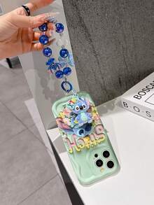 Disney Has Authorized, Phone Case - Chain Set, The Stitch Lilo & Stitch 3D Phone Case Plus A Silicone 3D Stitch Bracelet With Metallic Ring Removable Bracelet, Stitch And Angel Pattern, Compatible With Iphone17/16/15/14/13/12/11/XS/XR/X Plus Pro Max, A Stylish Cartoon Phone Case, The Perfect Gift Choice, Phone Protection, Durable Phone Cover, Great Gift For Friends And Family. - trắng - Xem 5