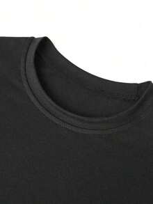 Camiseta de mujer de manga corta con cuello redondo, corte holgado y estampado gráfico, regalo para amigosBreathable and comforte - Negro - Ver 9