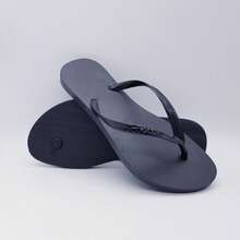 Kit Of 3 Pairs Of Women's Slim Flip-Flops, Flat Sandals, Black, Beige, Rose, Comfortable, Lightweight, Original F02 - Đen/Beige/Hồng - Xem 5